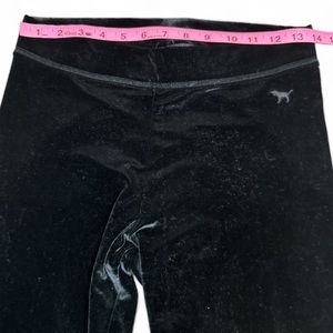 Pink Victoria Secret Ladies Black Velour Skinny Leggings Size Medium EUC